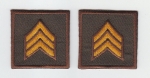 SGT Sergeant Chevron DARK GOLD on BROWN collar patches SOLID STYLE 1.5" LARGE